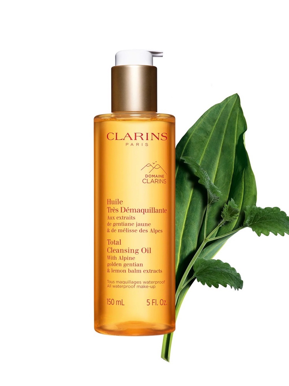 Clarins Cleansing Oil in Gold and Clear Bottle